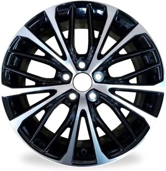 18×8-inch Alloy Wheel with Machined Face and Black Base; Matches OEM appearance; Single-piece replacement aluminum wheel for original vehicles