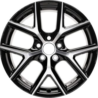 18×7.5-inch Aluminum Alloy Wheel with Machined Face and Black Base; Meets OEM parameter standards; Lightweight replacement rim