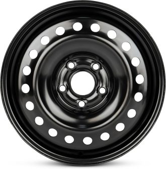 16-inch All-Black Painted Aluminum Alloy Wheel; Matches OEM original specifications; Non-destructive replacement rim for original vehicles