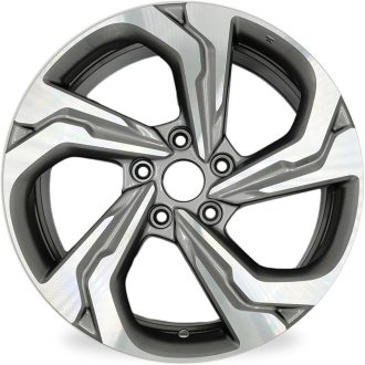 17×7.5-inch alloy wheel with a gray finish and milled edges; features an OEM-identical design profile—a single-piece replacement aluminum rim for the original vehicle.