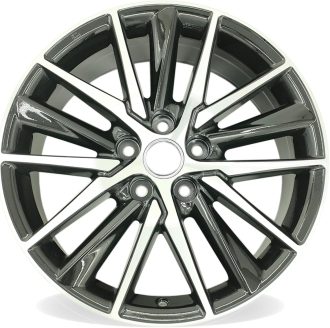 18×8-inch alloy wheel with a black finish and precision-milled face; manufactured using OEM-grade tooling processes—a single-piece, direct-fit replacement wheel.